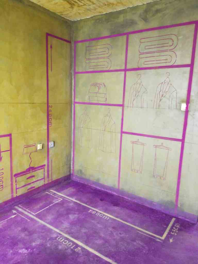 华盛大运城-黄墙紫地加放样-山水装饰