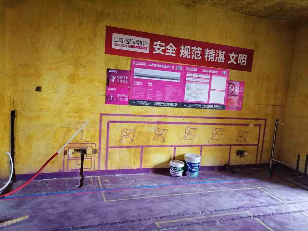 凯旋门-黄墙紫地/3D全景放样-山水装饰