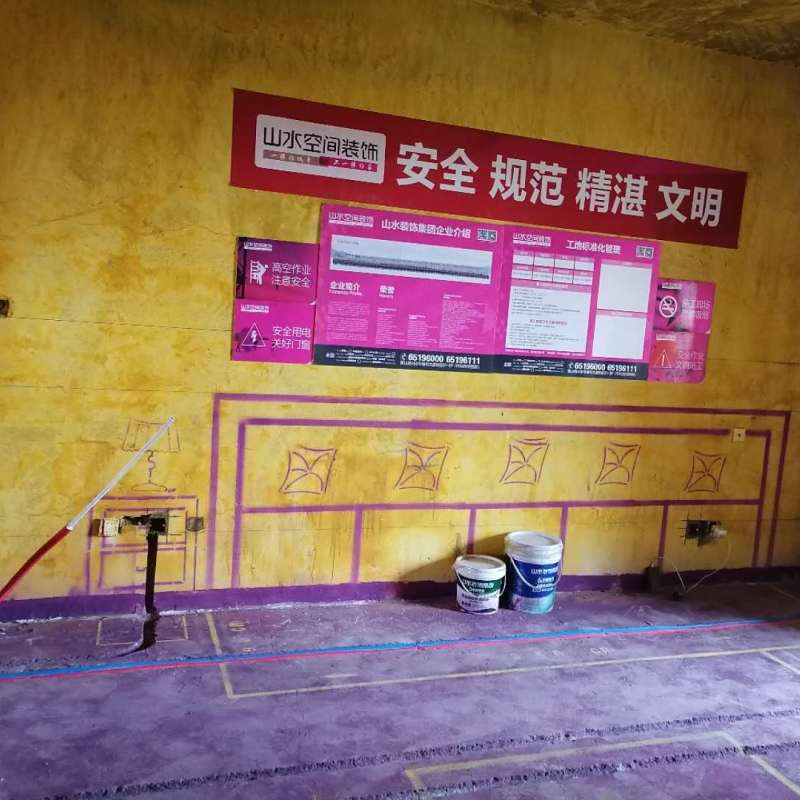 凯旋门-黄墙紫地/3D全景放样-山水装饰