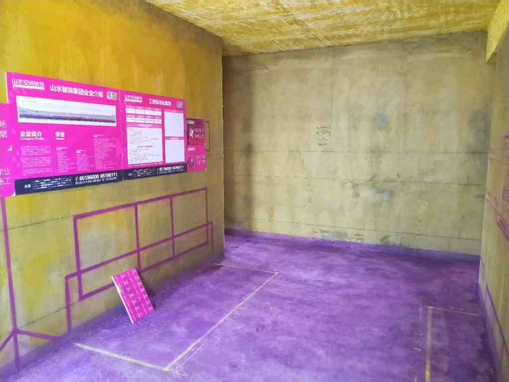 富世广场-黄墙紫地/3D全景放样-山水装饰