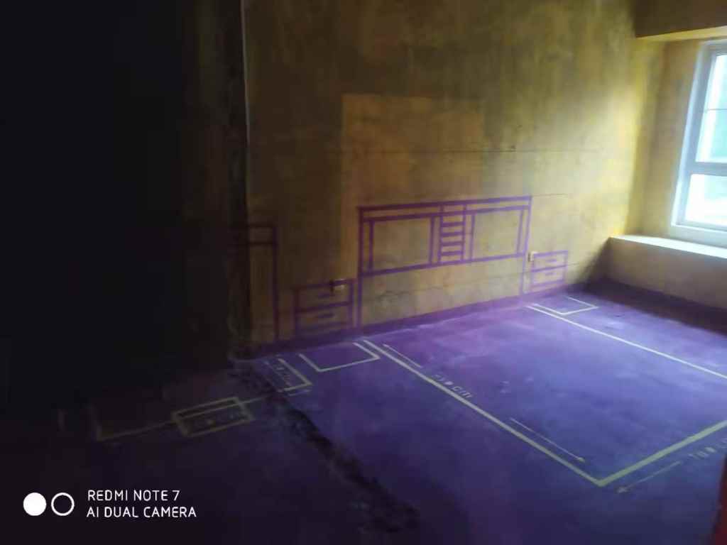 信达公园里-黄墙紫地/3D全景放样-山水装饰