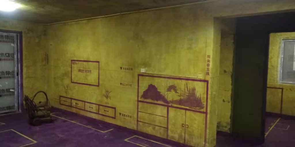 中海滨湖公馆-黄墙紫地/3D全景放样-山水装饰